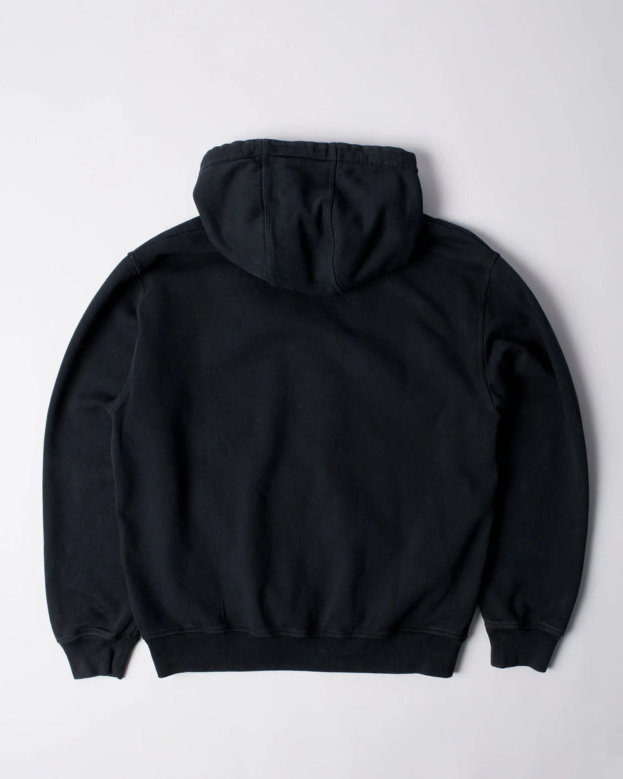 Back view of the ByParra Connected Guy hooded sweatshirt in black.