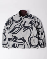 byParra Freak Scene reversible track top in grey nylon with black abstract graphic print and full zip.