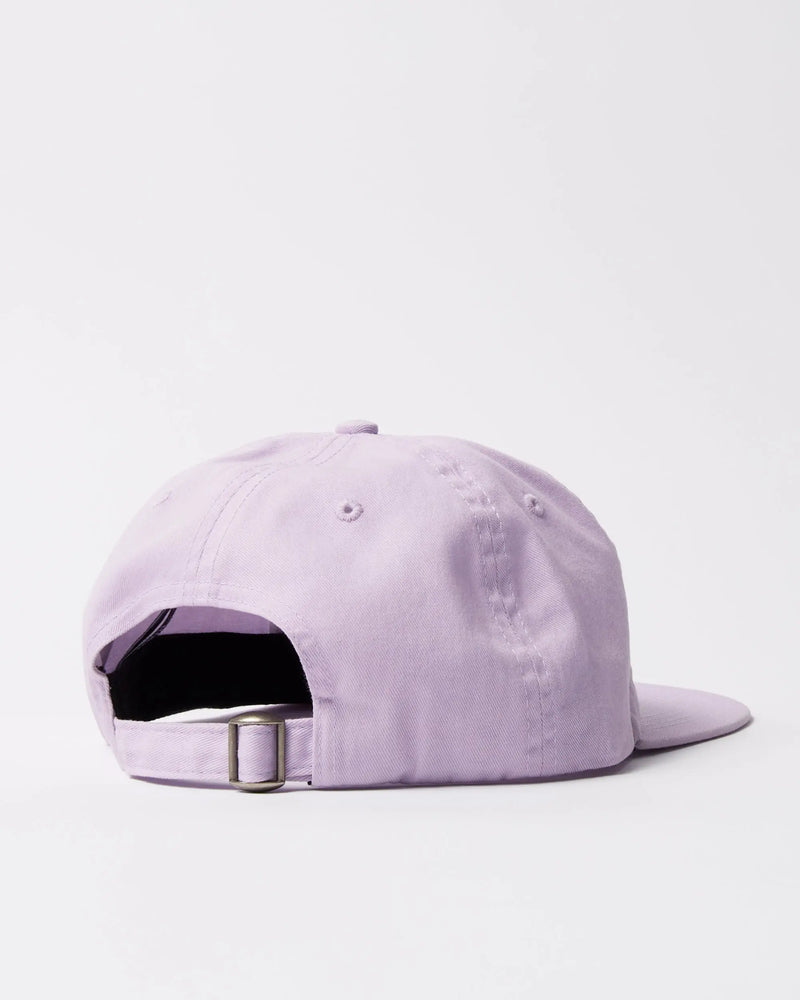 Back view of the By Parra Signature 6-panel hat in purple with an adjustable strap closure.
