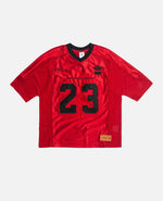 Jordan x Levi's jersey in Gym Red featuring a black number 23 on the front.