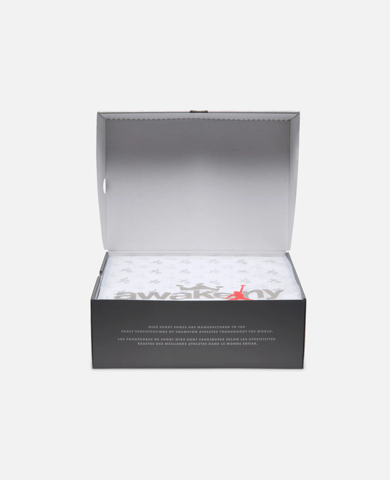Open Air Jordan 6 Retro SP x Awake NY sneaker box with branded tissue paper inside.