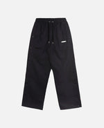 Front view of Nike Jordan x FTY men's black track pants featuring side snap buttons.