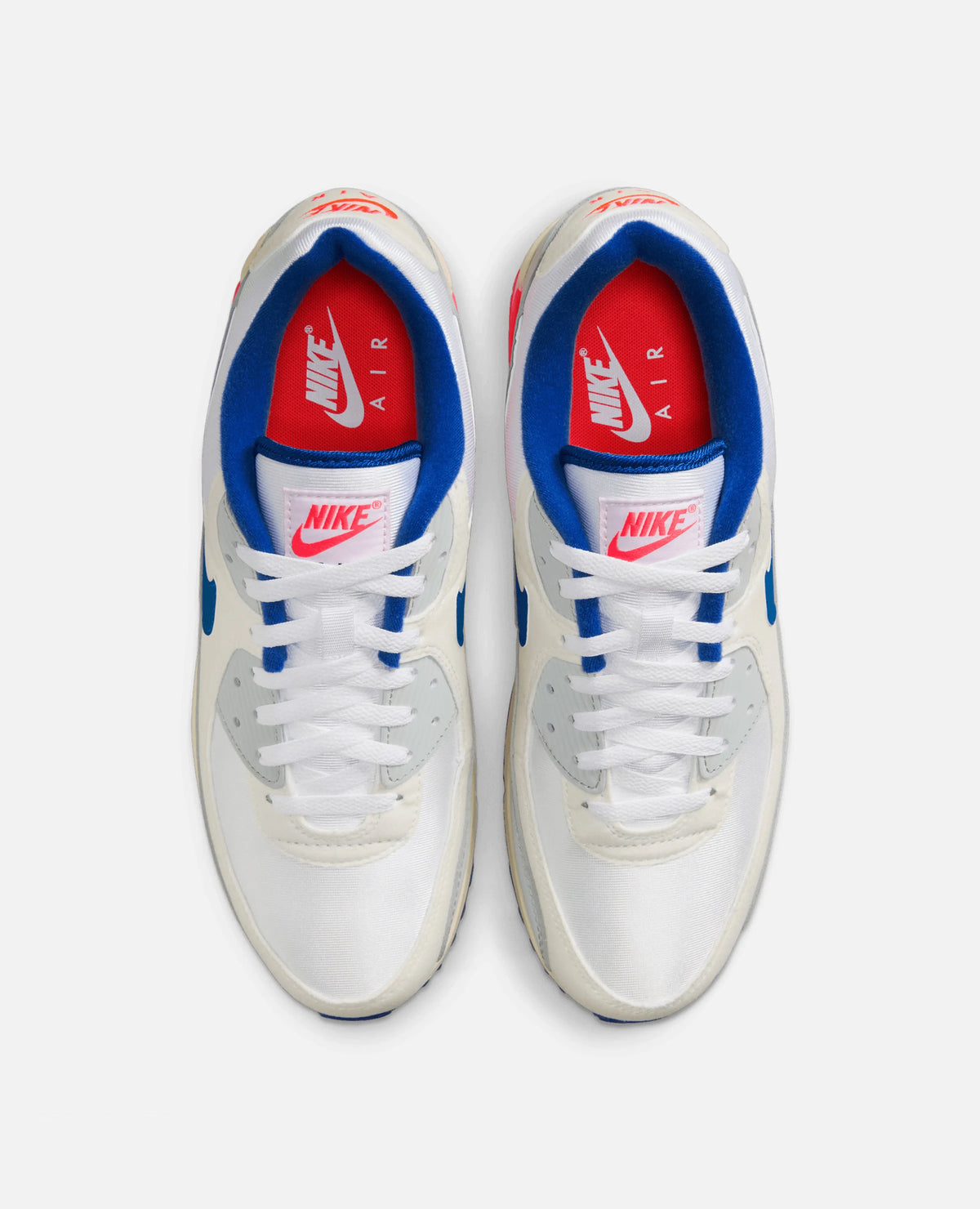 Nike Air Max 90 Qs (Light Base Grey/Sport Royal-Coconut Milk-White-Platinum Tint-Siren Red) Nike