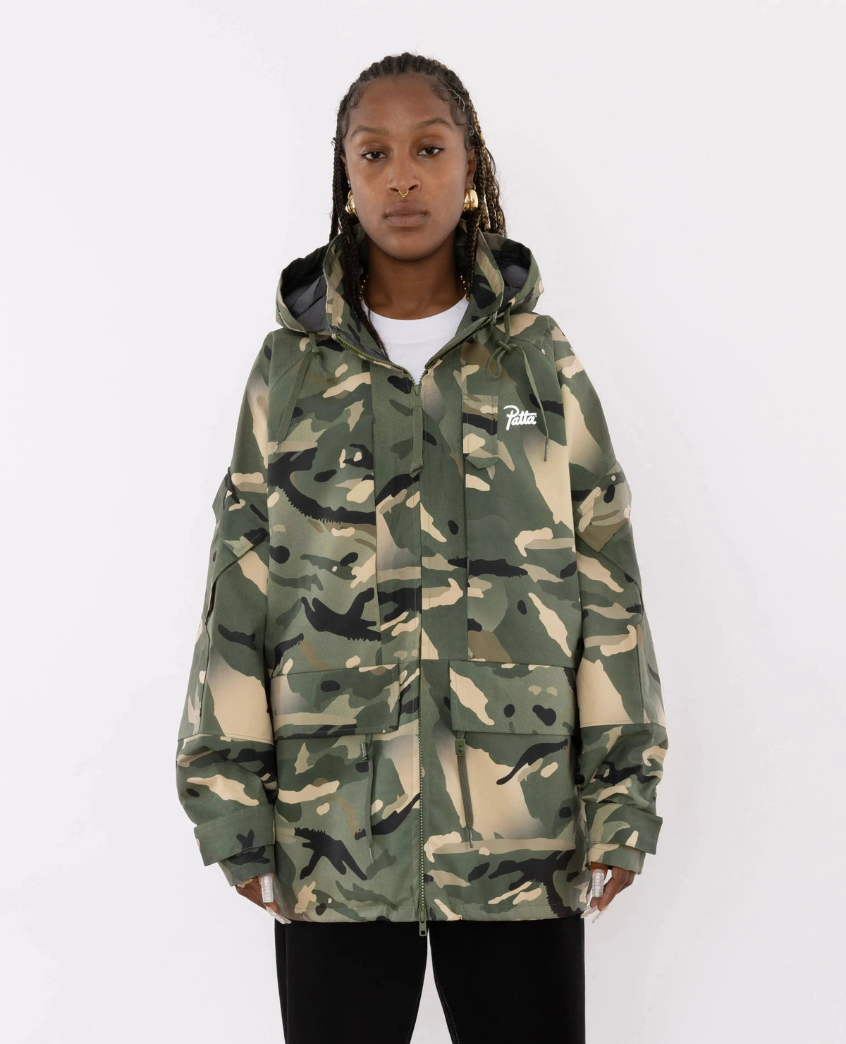 Patta Spray Camo Nylon Tactical Parka (Multi/Spray Camo) Patta