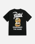 Back view of the black Patta Championship T-Shirt featuring graphic championship rings print.