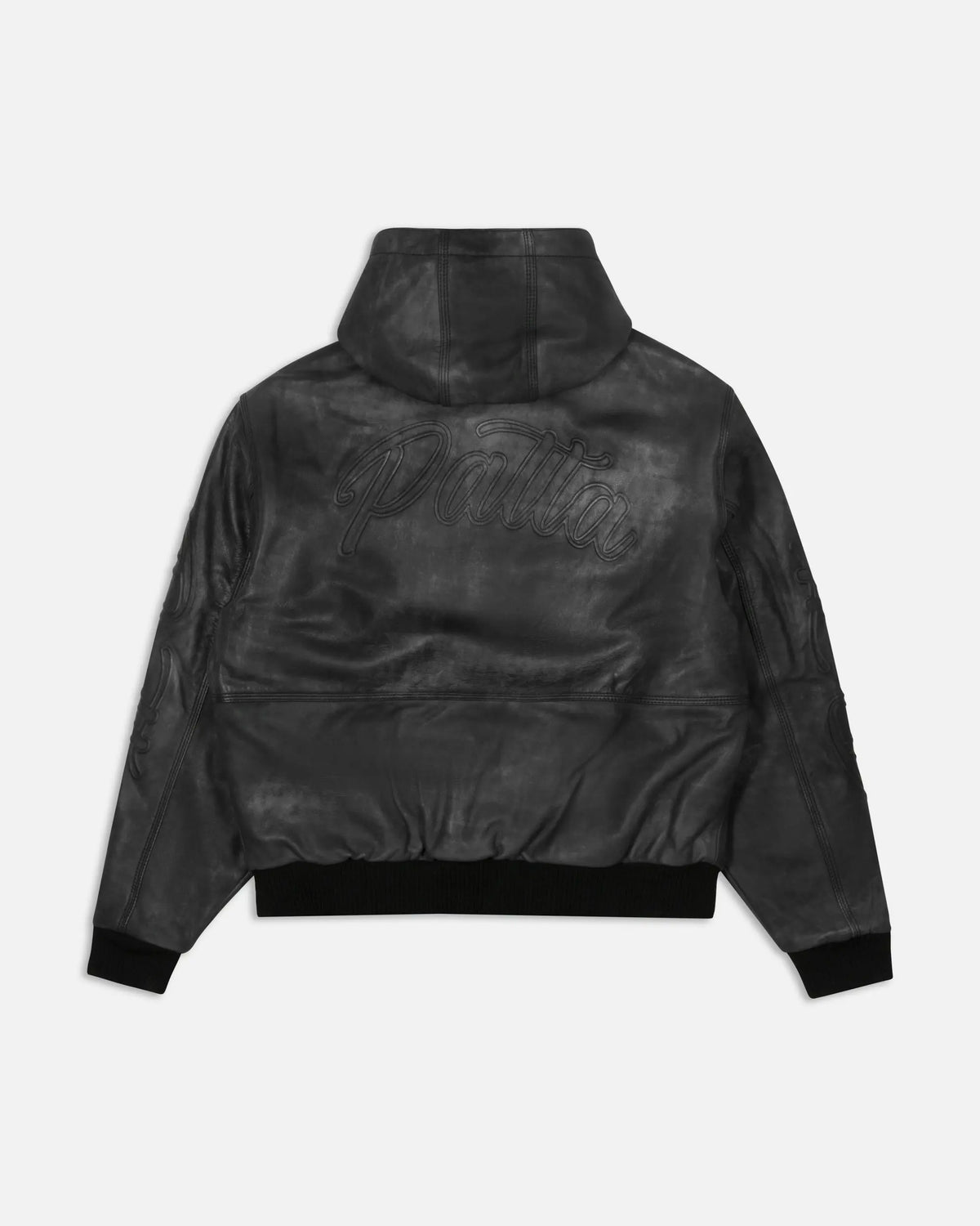Patta Leather Bomber Jacket (Black) Patta