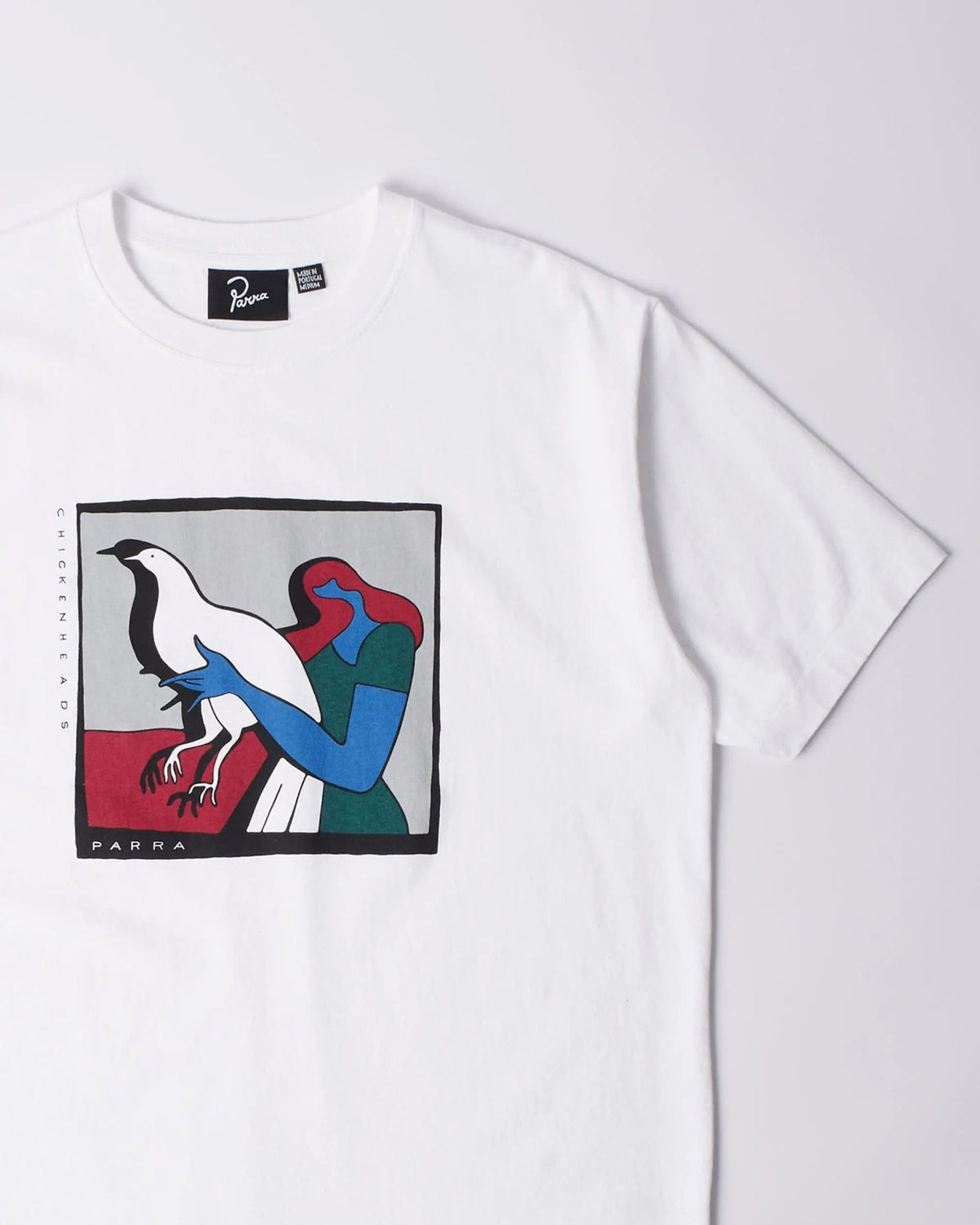 White ByParra Look At It cotton T-shirt featuring a colorful graphic artwork on the chest.