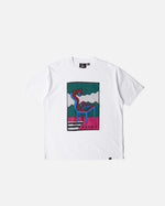 ByParra Smoke Chair T-shirt in white cotton with a colorful graphic print on the front.