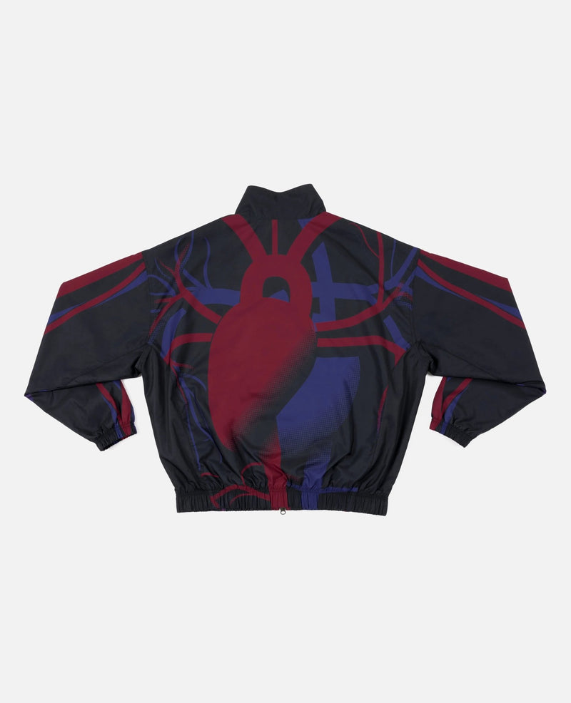 Back view of the FCB x Patta Culers del Món track jacket featuring an anatomical heart graphic.