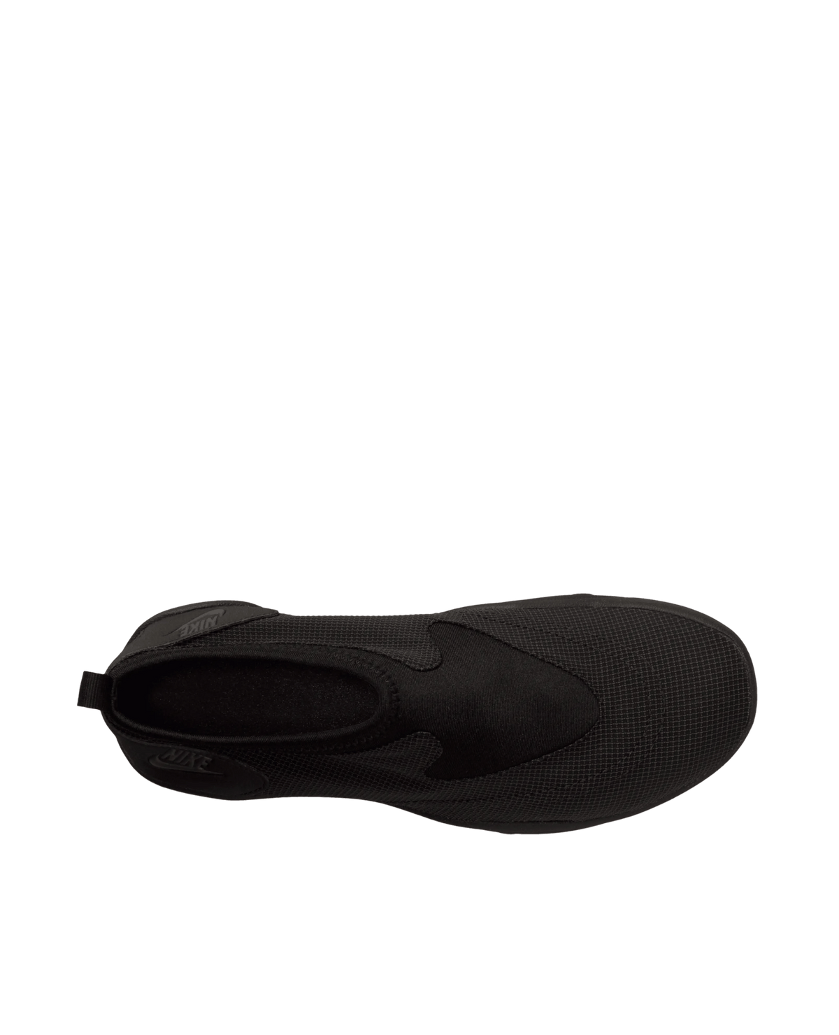 Top-down view of the Nike Aqua Turf shoe in Black and Off Noir mesh.