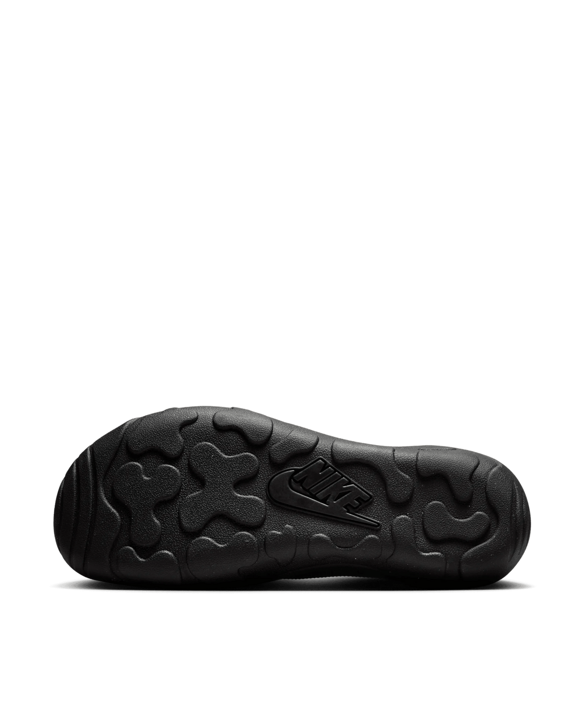 Textured black rubber outsole of the Nike Aqua Turf shoe featuring patterned tread and Nike logo.