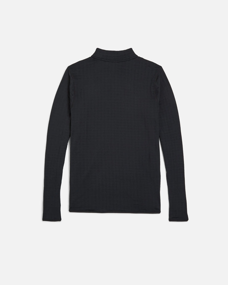 Back view of the black Nike x Patta Running Team half-zip longsleeve on a light grey background.