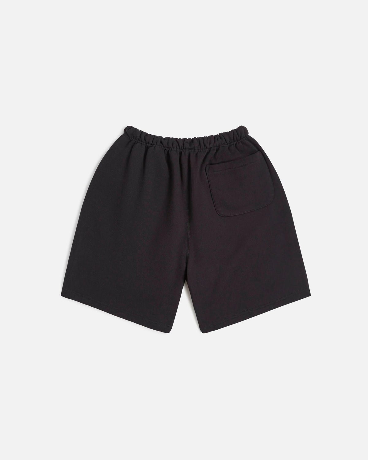 Back view of the black Patta Classic Jogging Shorts featuring an elastic waistband and a single rear patch pocket.