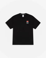 Black Patta x Nike NRG cotton t-shirt featuring a small collaborative logo badge on the chest.