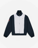 Patta x Nike NRG Track Jacket in deep ocean and white with contrast panels and full-zip front.