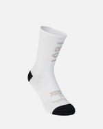 Patta x Rapha Graphic Sock in stone and white with black heel and toe panels.