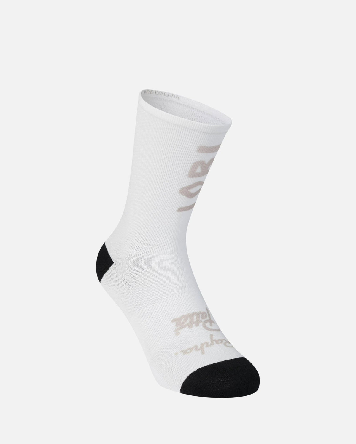 Patta x Rapha Graphic Sock in stone and white with black heel and toe panels.