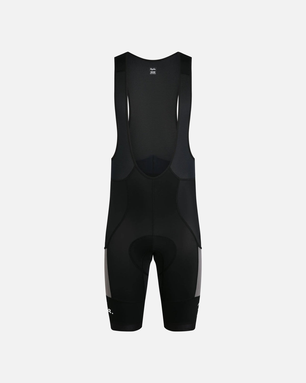 Patta x Rapha Men's Pro Team Cargo Bib Shorts in black and stone mesh, displayed from the front.