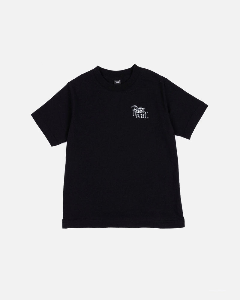 Black Patta x waf. Homecoming 2025 kids cotton t-shirt featuring a small printed chest logo.